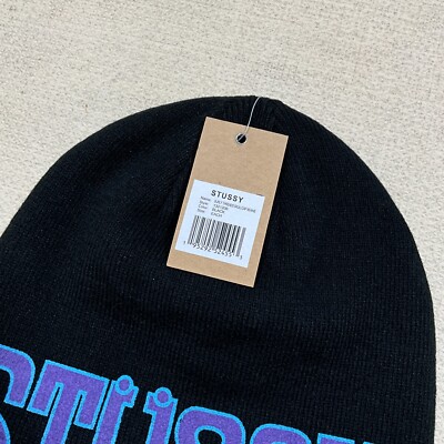 BRAND NEW STUSSY BURLY THREADS SKULLCAP BEANIE HAT BLACK - OS