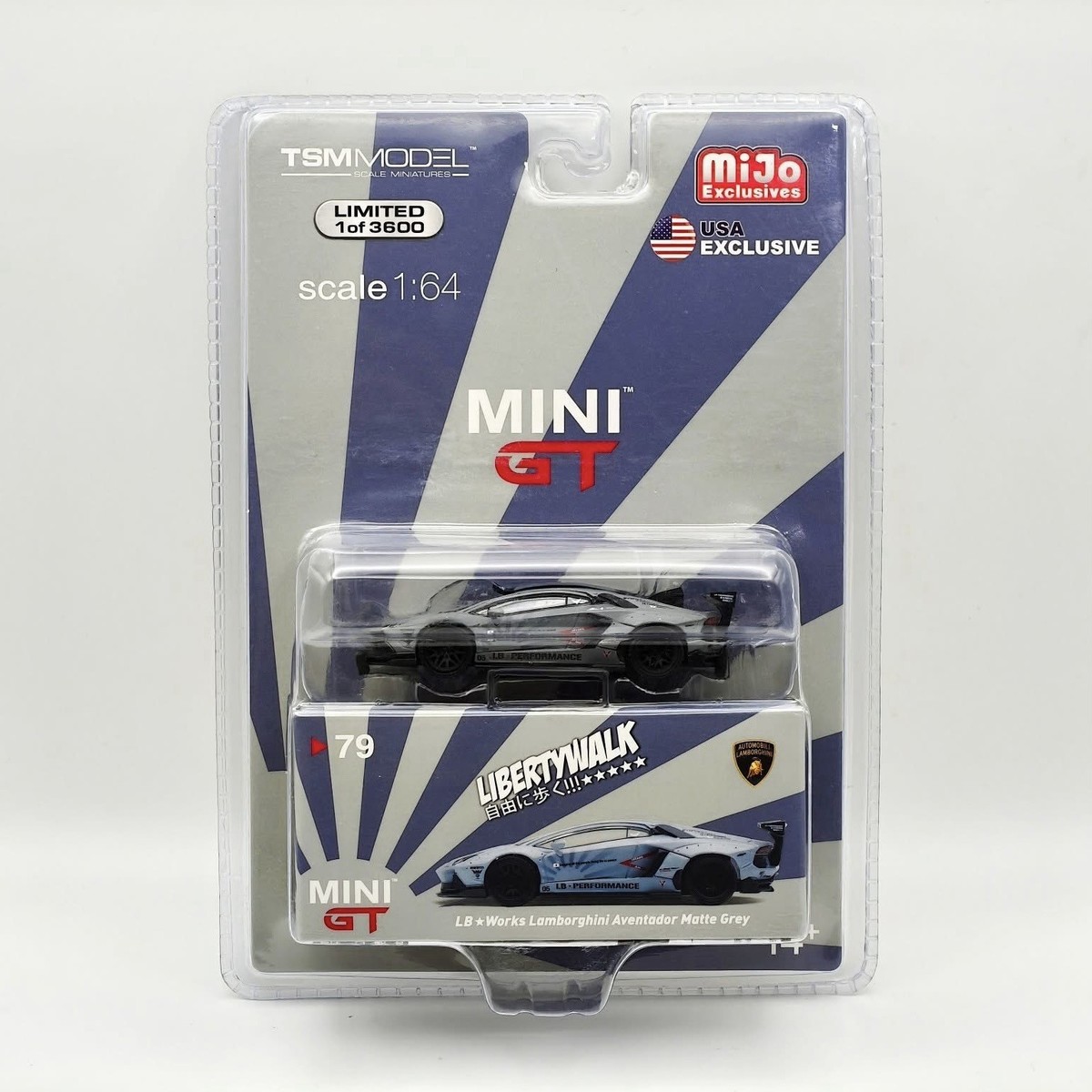 Mini GT #79 - LB WORKS LBWK Lamborghini Aventador Matte Grey Zero