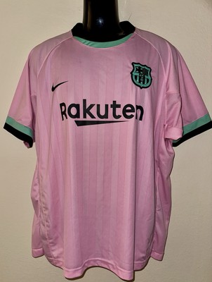 Pink FC Barcelona FCB Rakuten Genesis Sport Soccer Jersey ~ Adult