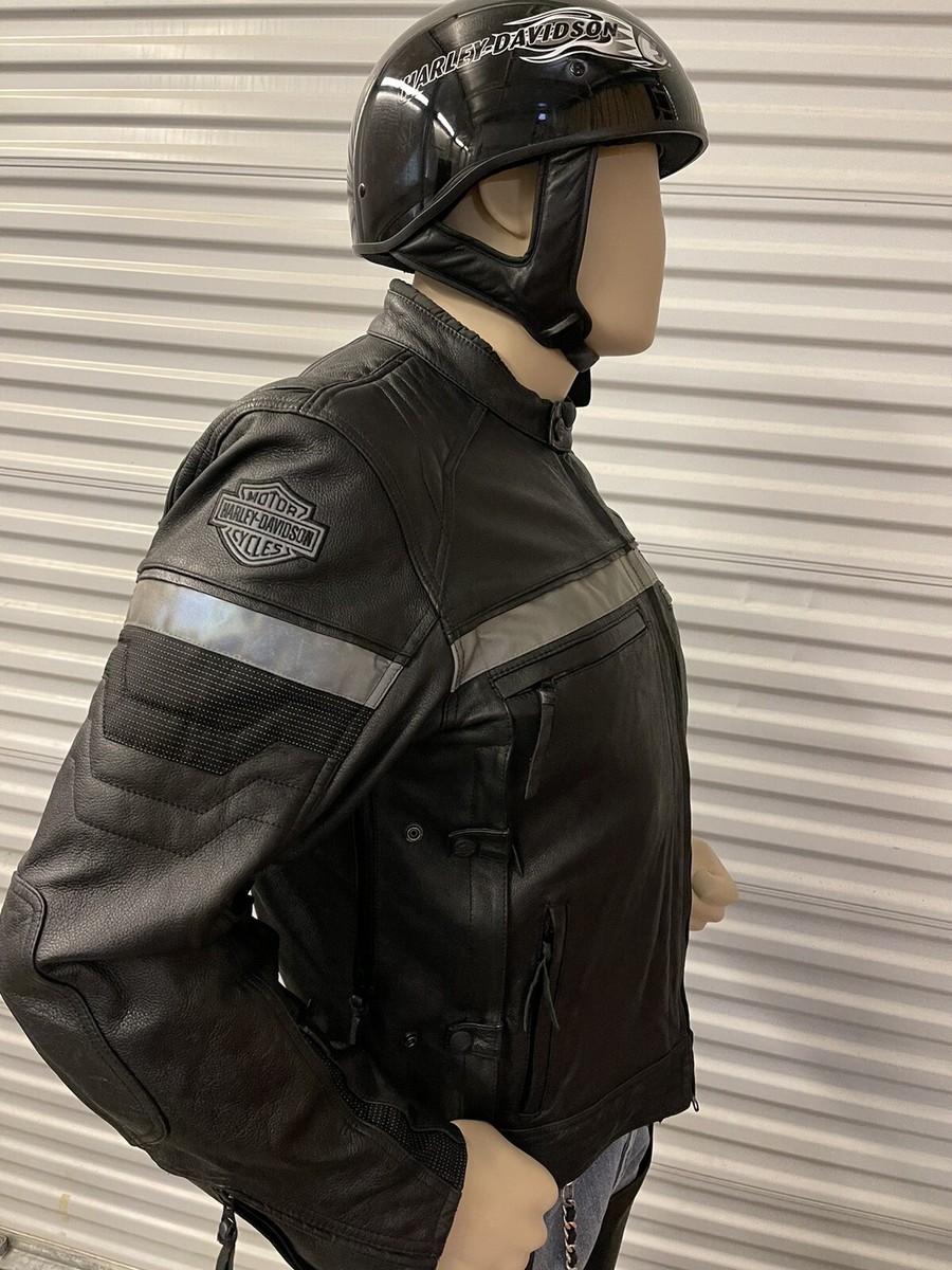 Harley Davidson Men EVOLUTION Black Leather Jacket 98068-14VM XXL