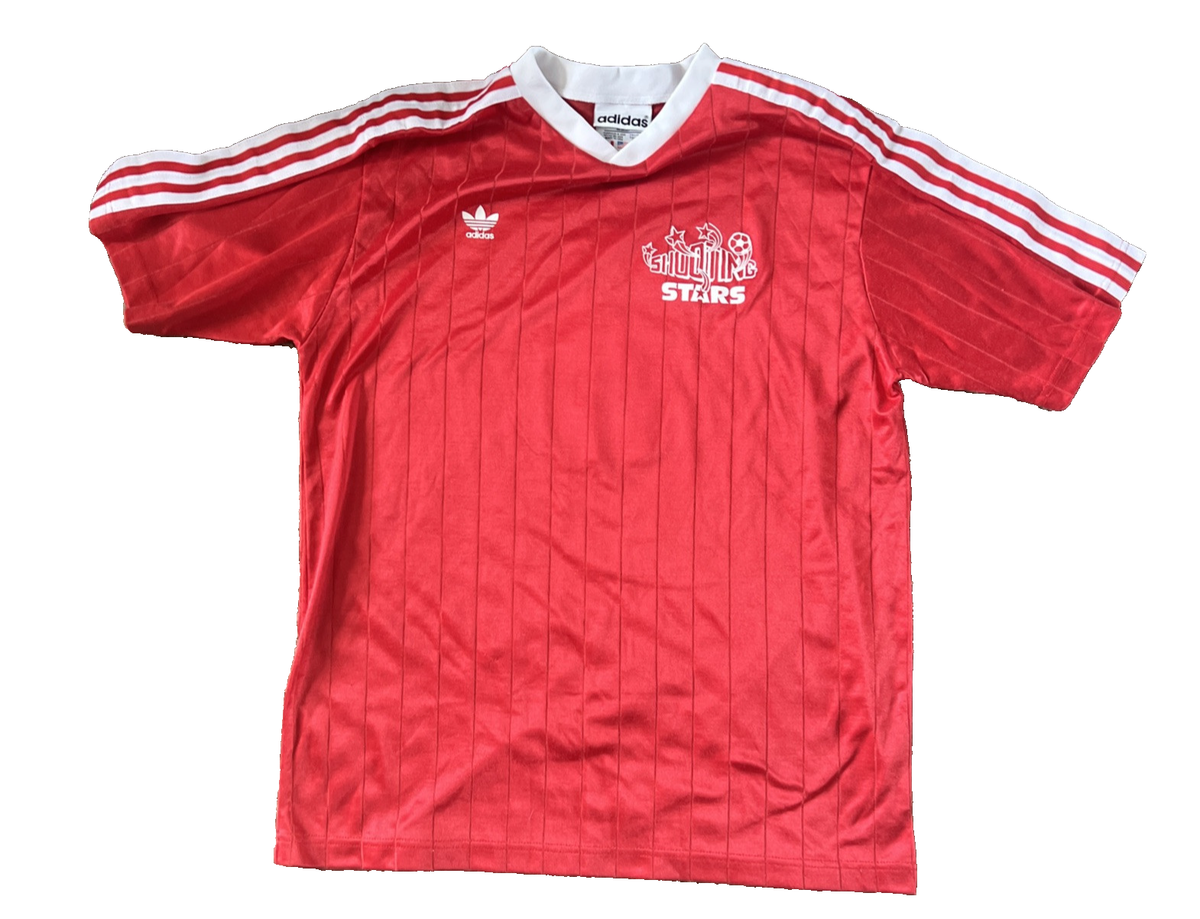 Vintage ADIDAS 90's Red Glanz Soccer Jersey 3 Stripe Adult Large