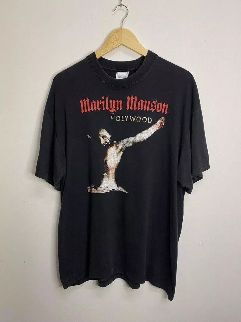 2000 Marilyn Manson HolyWood Band Black Short Sleeve Unisex Tshirt