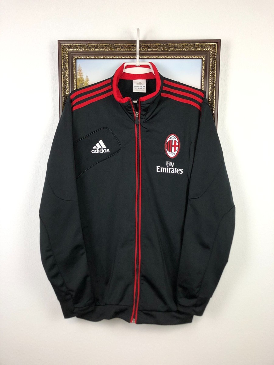Vintage Adidas AC Milan Football Jacket Soccer Track Top Mens