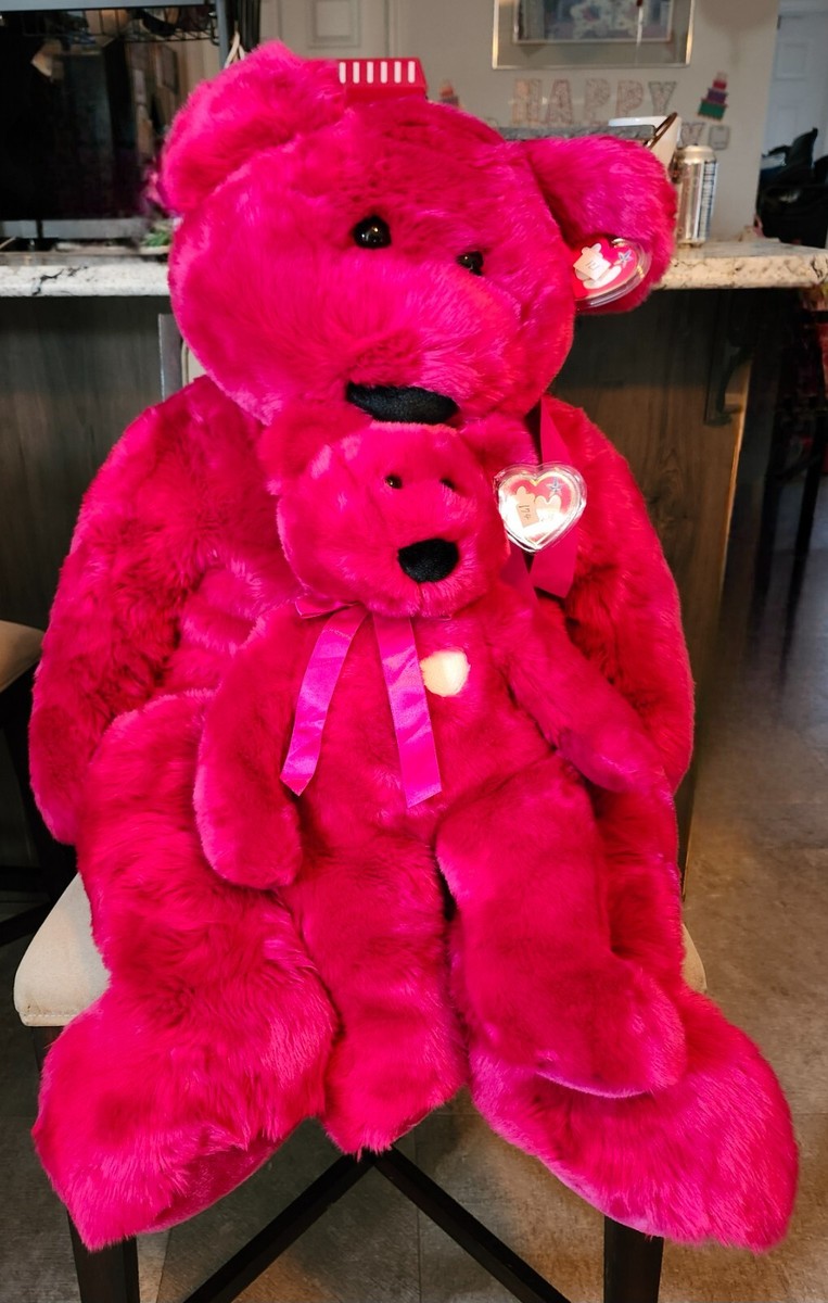 RARE TY Beanie Buddies Buddy XL 42” Valentina Plush Jumbo Teddy