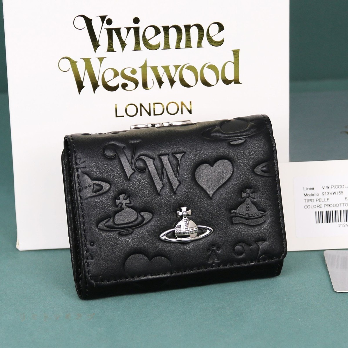 Vivienne Westwood Gamaguchi Trifold Wallet Color Black orb New