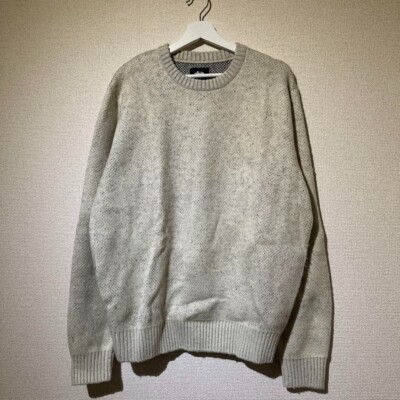 STUSSY 8 Ball Heavy Brushed Mohair Sweater White L Men Streetwear