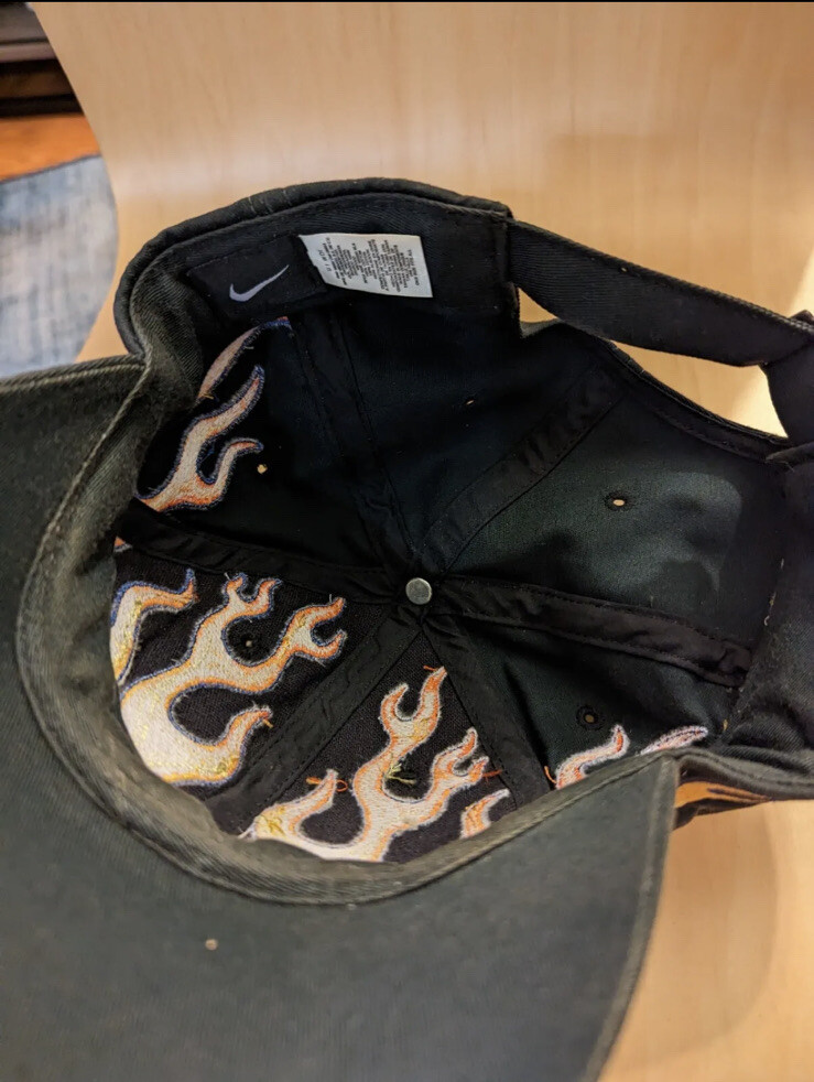 Y2K Vintage Nike Flame Strapback Hat | eBay