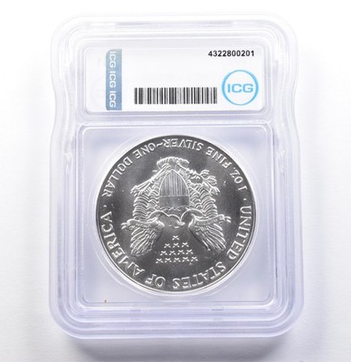 1992 American Silver Eagle Struck Thru MS69 ICG *2462 | eBay