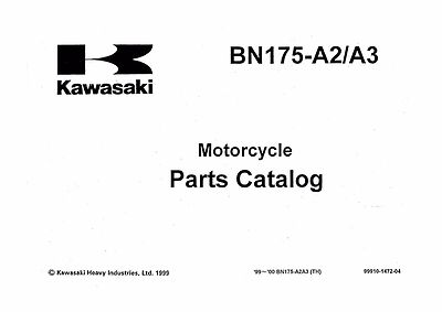 Kawasaki Parts Manual Book 1999 & 2000 Eliminator 175 BN175 A2/A3