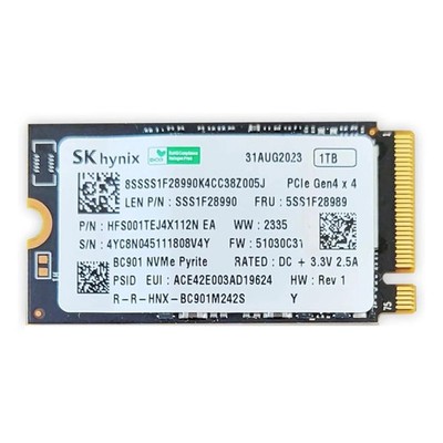 1TB - SK Hynix PCIE 4.0 X4 TLC NVME M.2 2242 SSD Drive