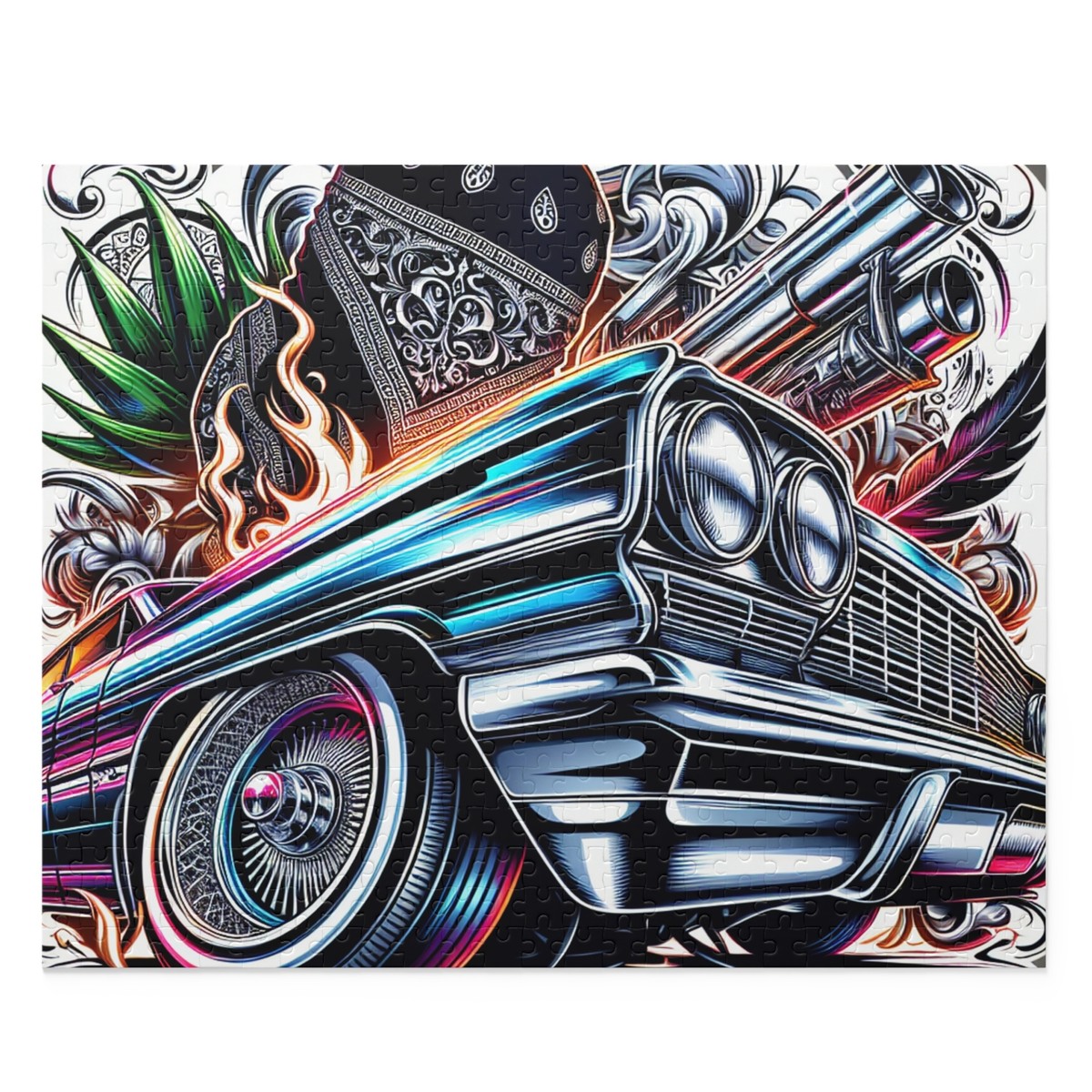 Puzzle (500 pieces) Vibrant Lowrider Artwork Chicano Style