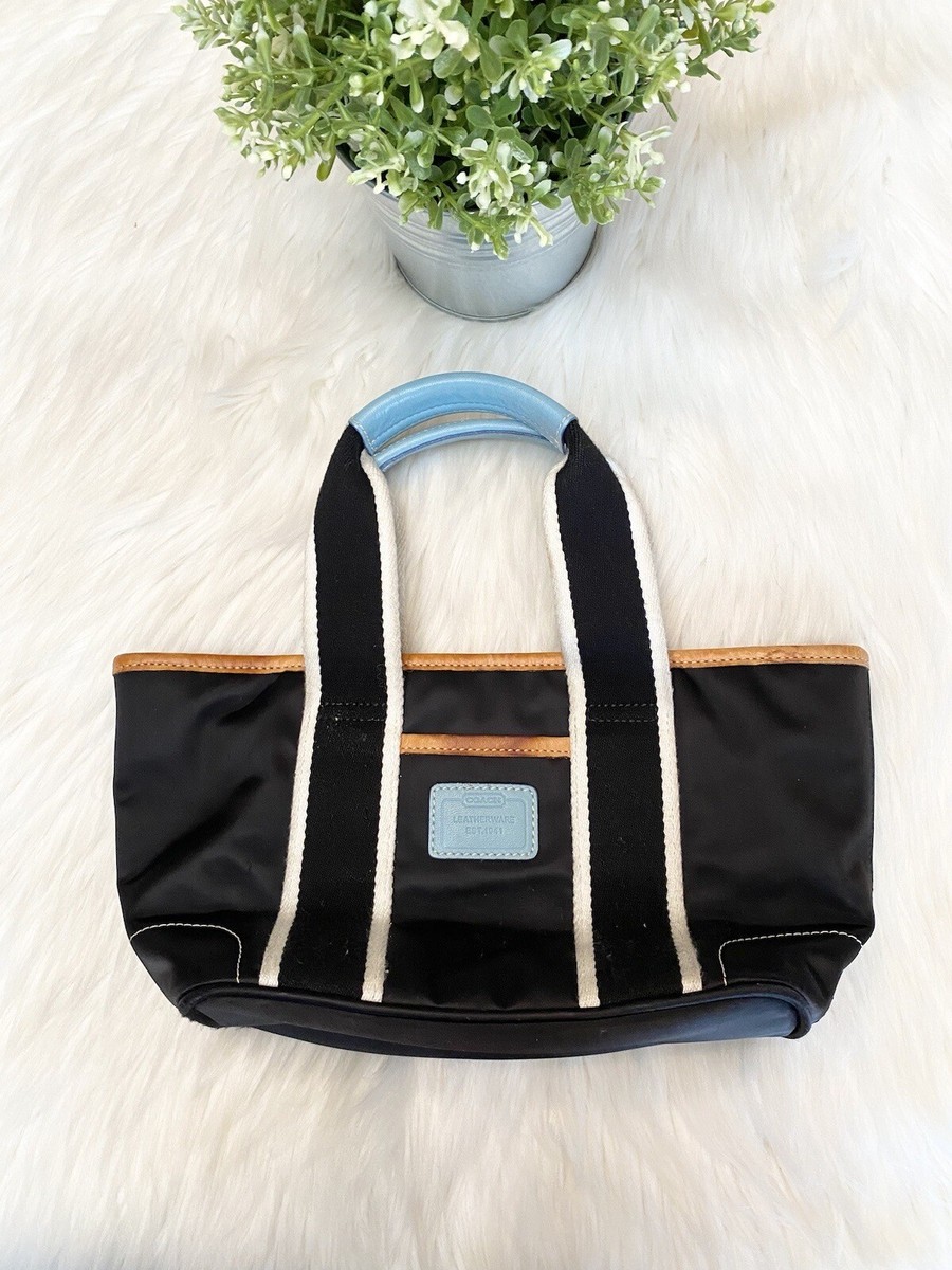 Vintage Coach Black Satin Blue Sporty Mini Purse Y2K 00s Small