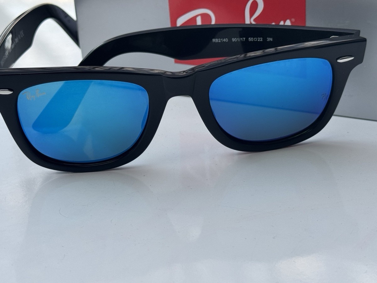 NEW Ray-Ban RB2140 Original WAYFARER 901/17 BLUE MIRROR Sunglasses