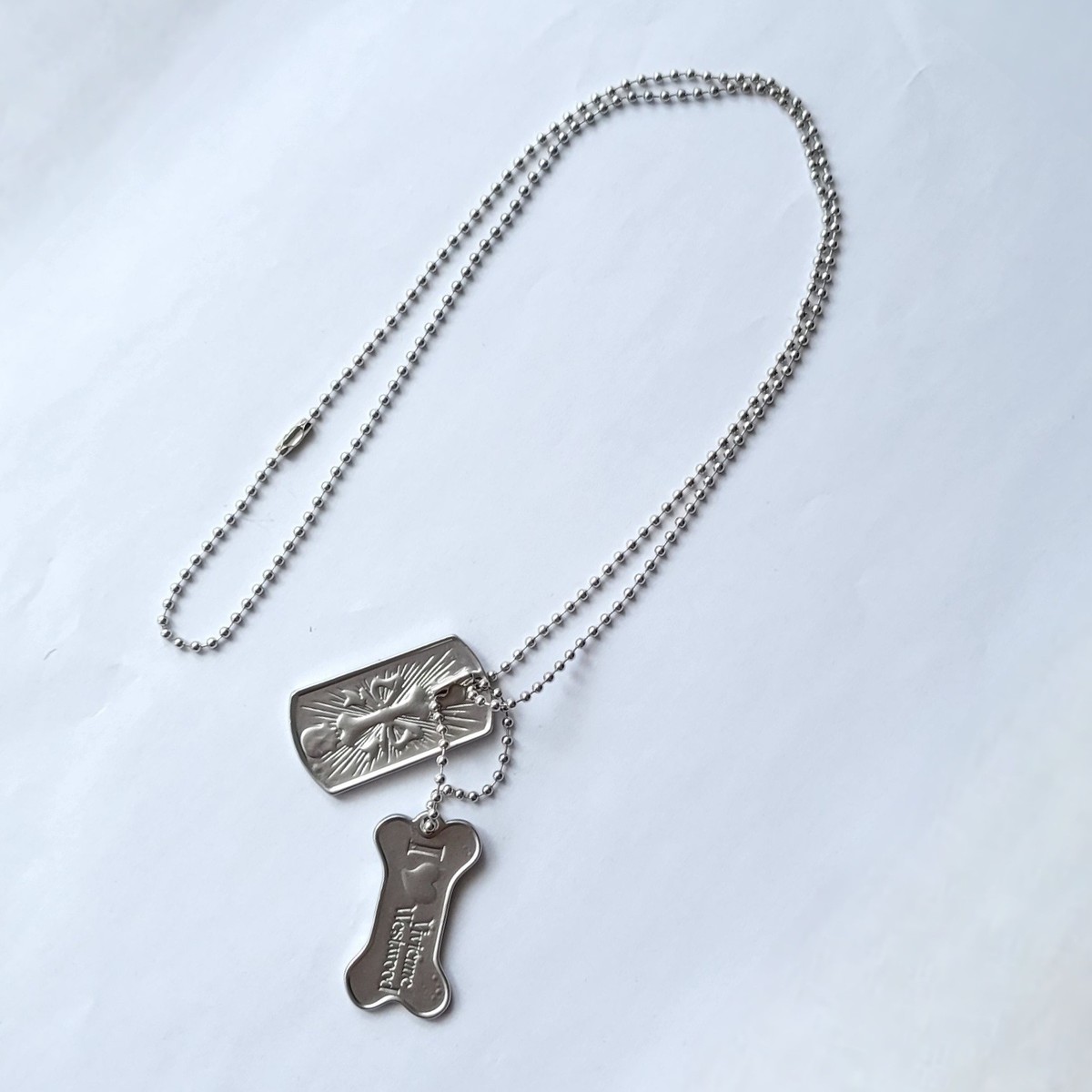 Vivienne Westwood Dog Tag Plate 2-Piece Necklace Mint | eBay