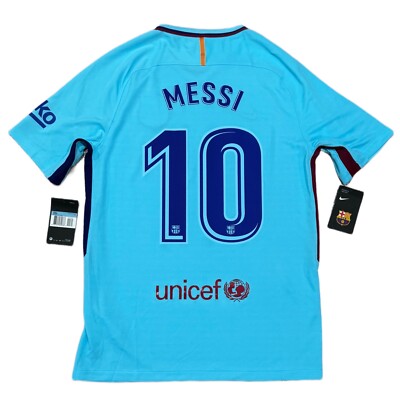 2017/18 Barcelona Away Jersey #10 Messi Medium Nike Soccer