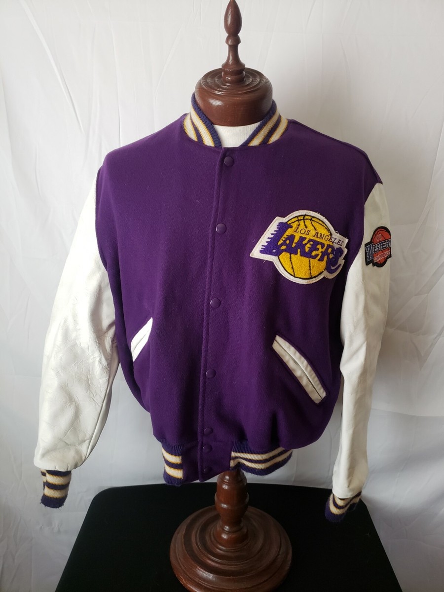 🔥🚨Vintage Los Angeles Lakers DeLong Size 42 Wool Varsity Jacket