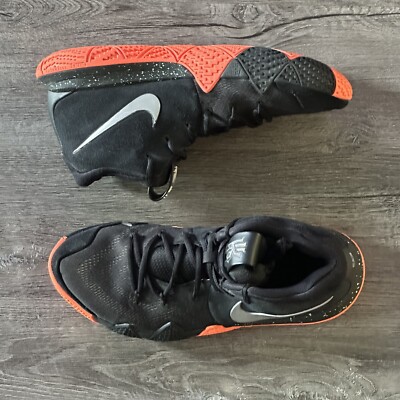 Nike Kyrie 4 Mens Basketball Shoes Black Silver Orange 943806-010