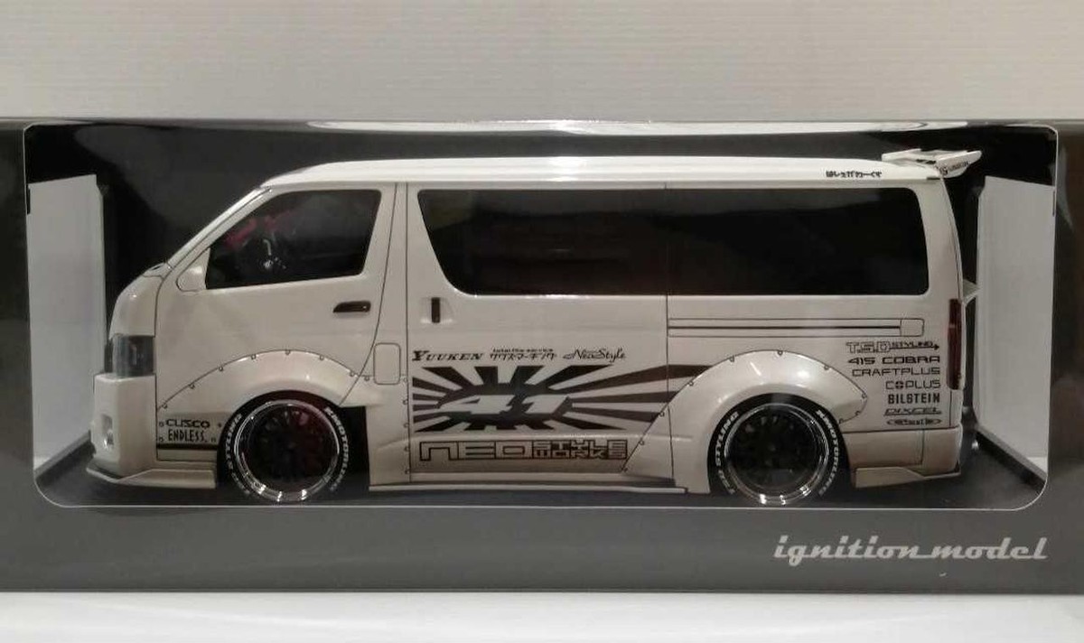 Ignition Model T S D Works Hiace Pearl White 1/18 Scale Minicar | eBay