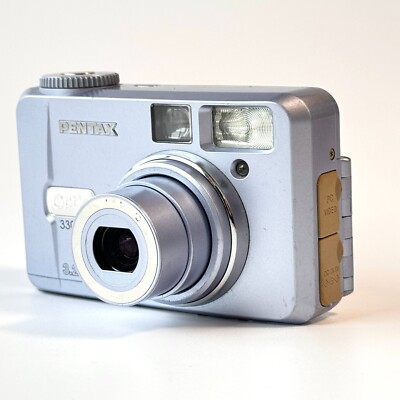 Pentax Old 2002 Compact Digital Camera Optio 330GS Blue 3.2MP From