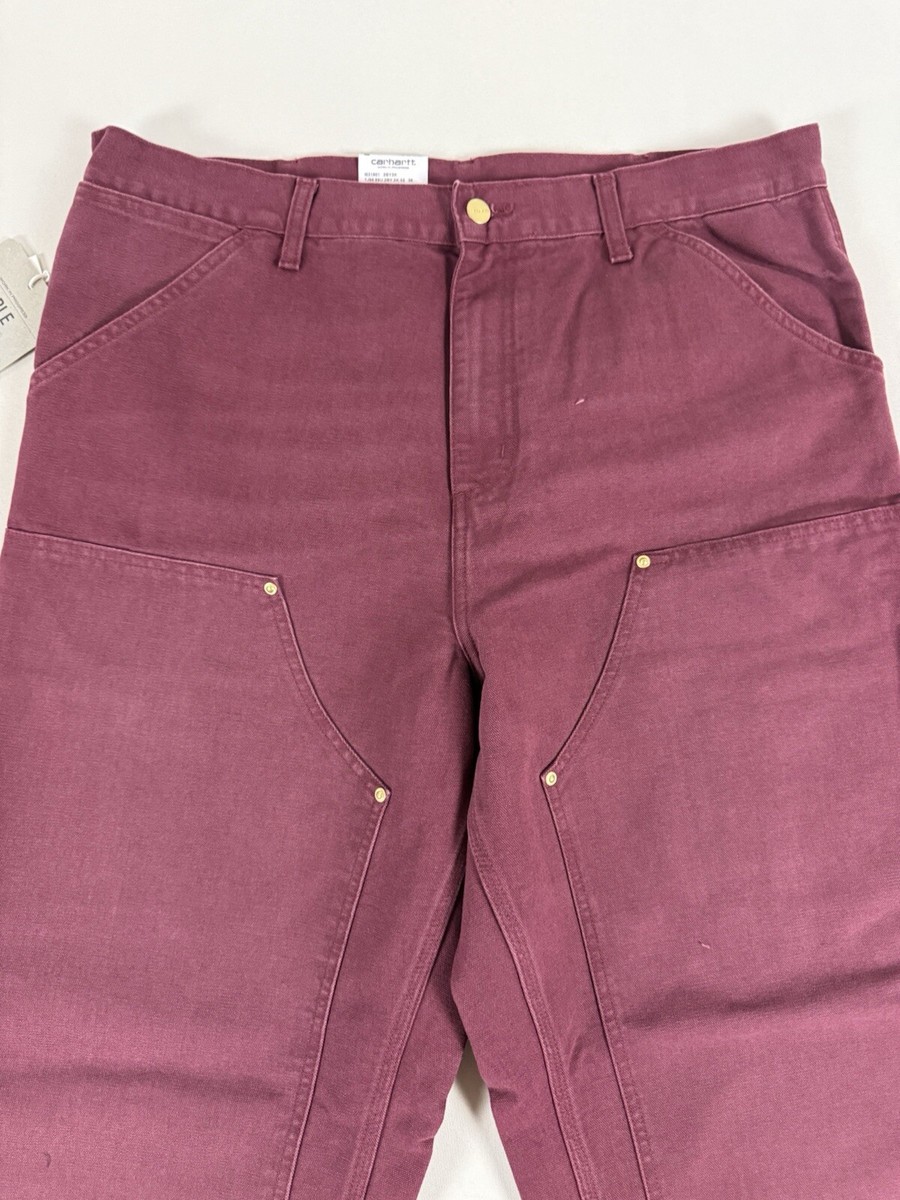 CARHARTT WIP DOUBLE KNEE PANT MALBEC AGED CANVAS 36X32 NWT | eBay