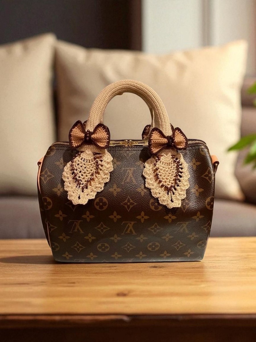 Free Shipping Handle cover crochet for LV SPEEDY 25,30,35, Alma