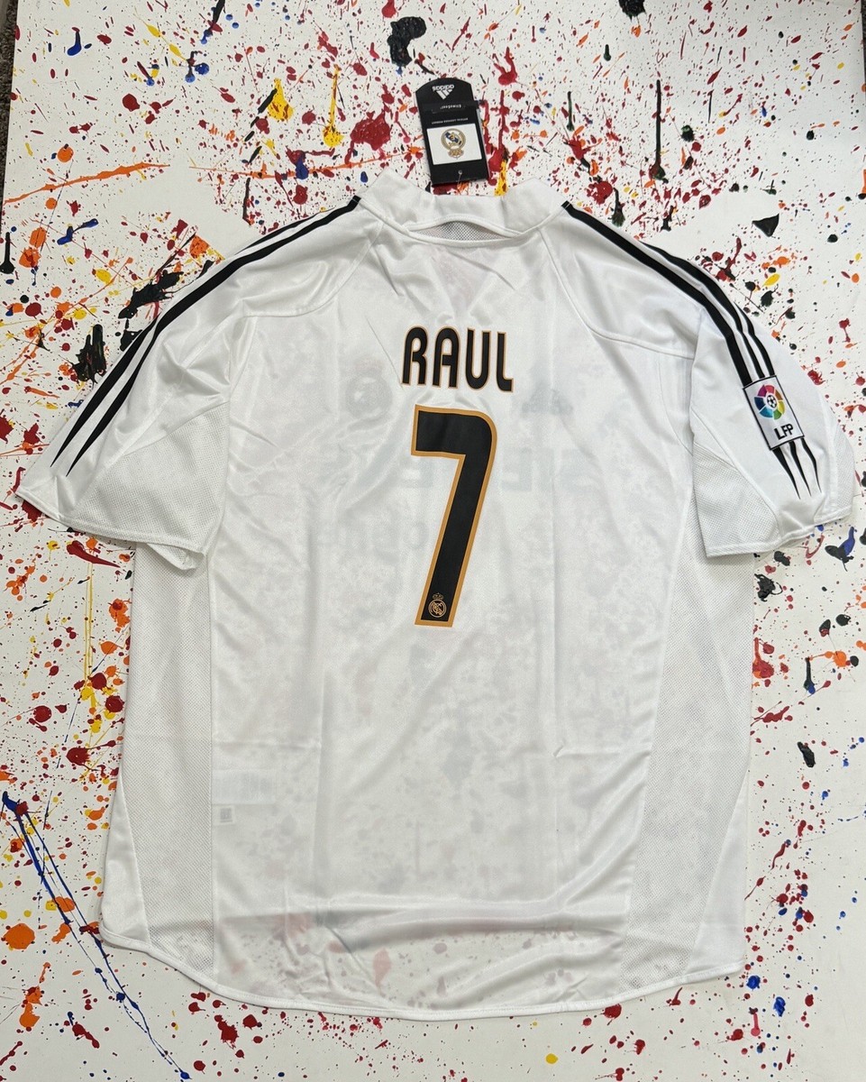 VINTAGE 2003-04 ADDIAS REAL MADRID #7 RAUL HOME JERSEY SZ XL BNWT