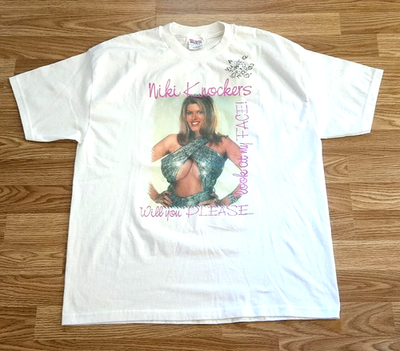 Vintage 90s Niki Knockers Busty Boobs Porn Star T Shirt XXX Size
