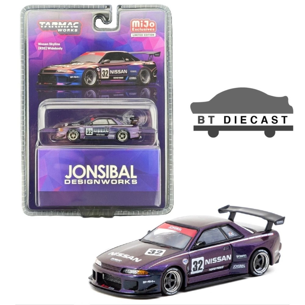 TARMAC WORKS NISSAN GT-R R32 WIDEBODY JONSIBAL 1/64 MIDNIGHT