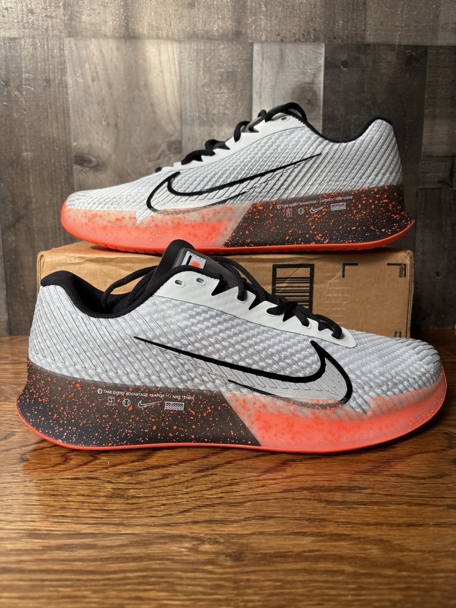 Nike Zoom Vapor 11 HC PRM Platinum Silver Orange Tennis FQ7721-001