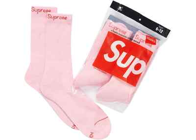 Supreme x Hanes Crew Socks 4 Pack Black/Olive/Pink/Red/White - One