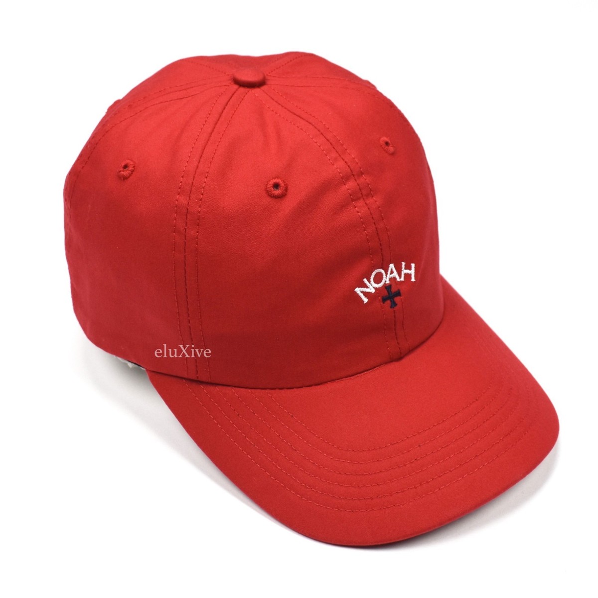 NWT Noah NY Red Water Resistant Core Logo Embroidered Dad Hat Cap