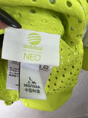 Adidas Neo Label Athletic Windbreaker Hooded Green Jacket Large L