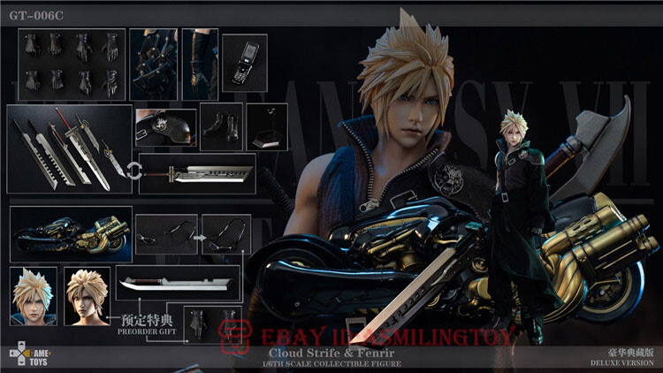 GAMETOYS 1/6 Cloud Strife & Fenrir AC Ver GT-006C Figure Deluxe