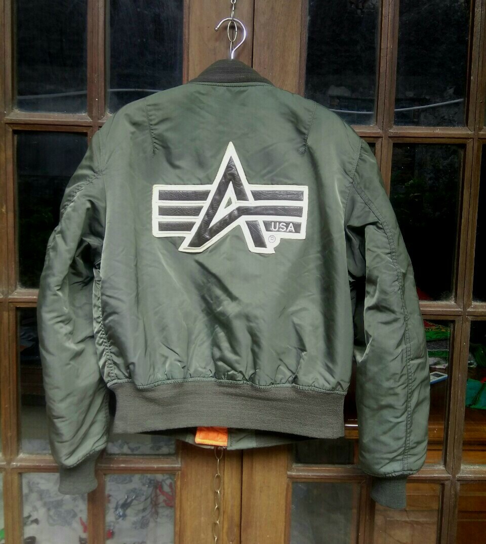 Alpha industries Bomber Flight Jacket MA1 USAF Big Logo. Medium | eBay