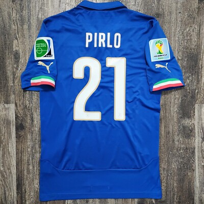 2014 Puma Italy Home Soccer Jersey Andrea Pirlo Men S World Cup