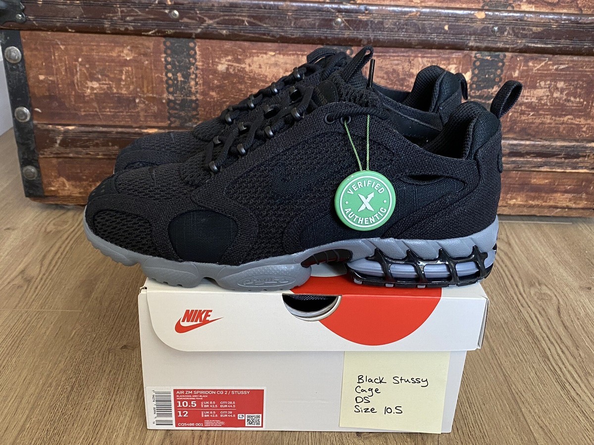 2020 Nike Air Zoom Spiridon Cage 2 Stussy Black CQ5486-001 Size