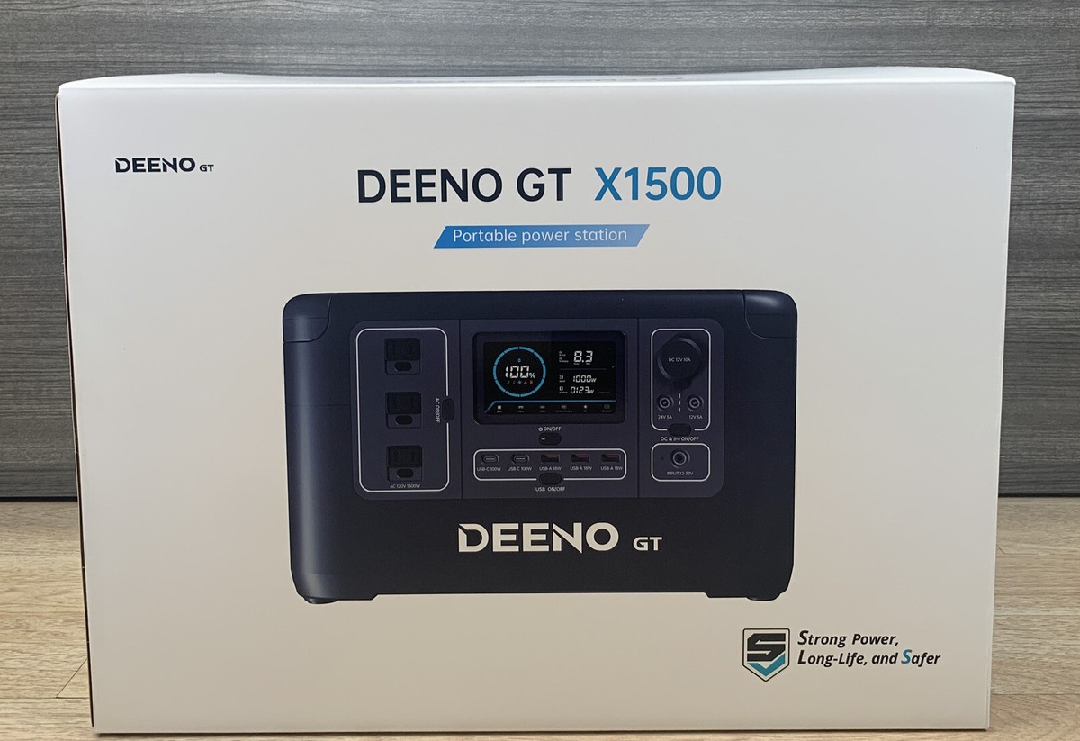 DEENO GT X1500,portable Power Station 1036Wh LiFePO4 Battery 1500W