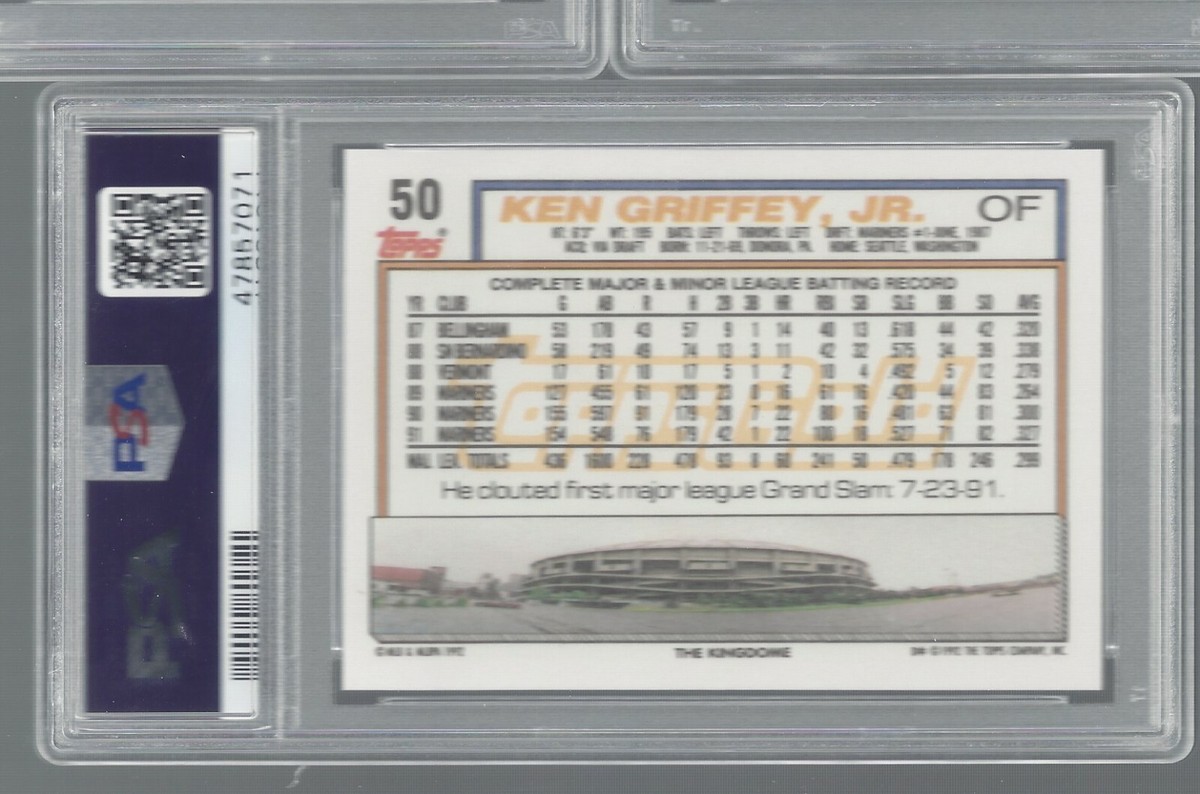 1992 Topps Gold Ken Griffey Jr. #50 Winner Card PSA 9 MINT Seattle