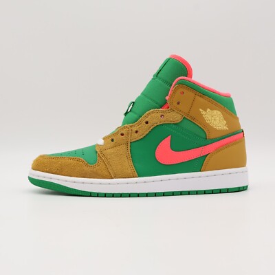 DX4332-700 Nike Air Jordan 1 Mid Wheat Water Melon Chutney Lucky