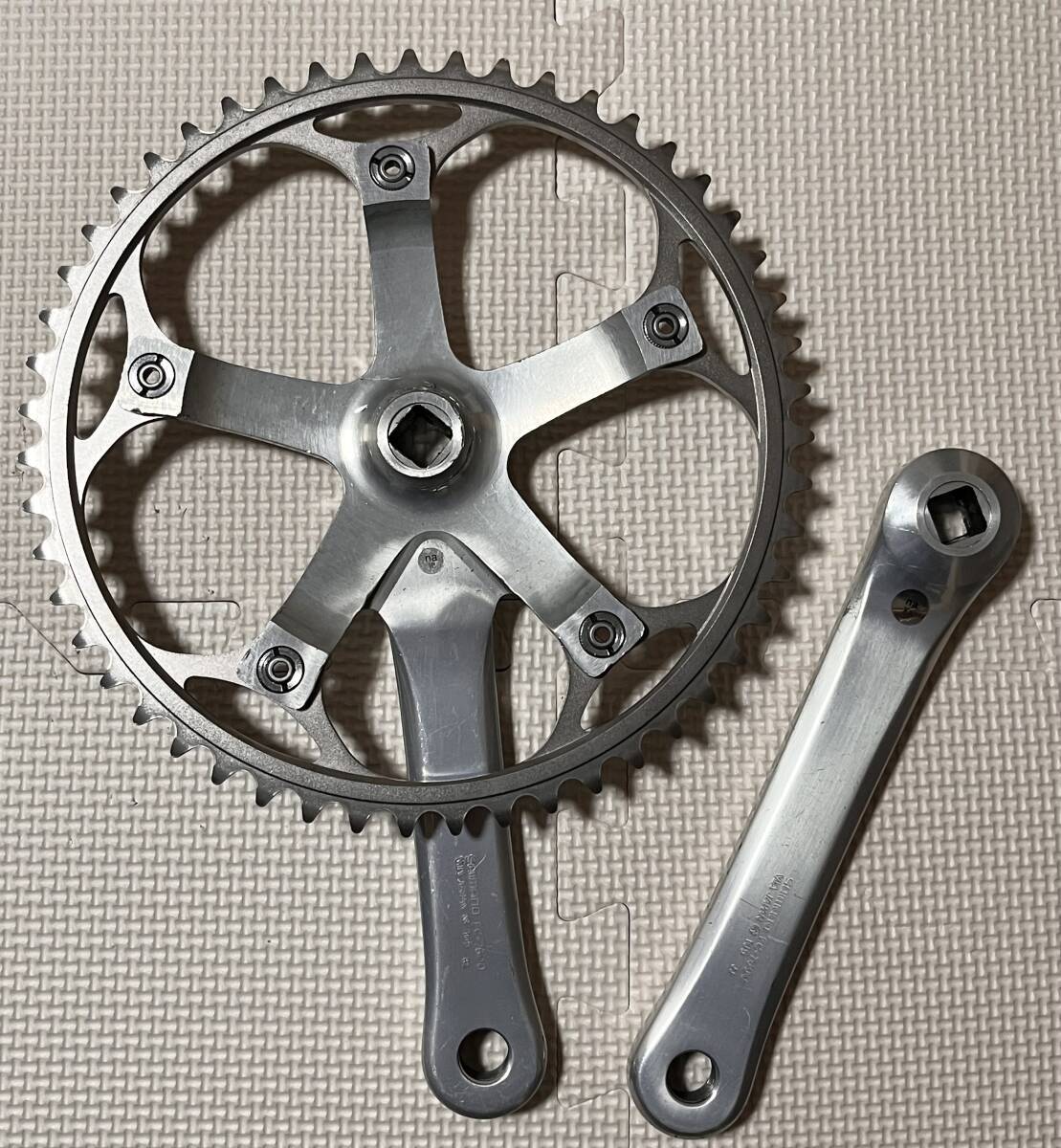 半*蔵様 SHIMANO クランクセット シルバー 170 NJS ボルト付 # 半*蔵様