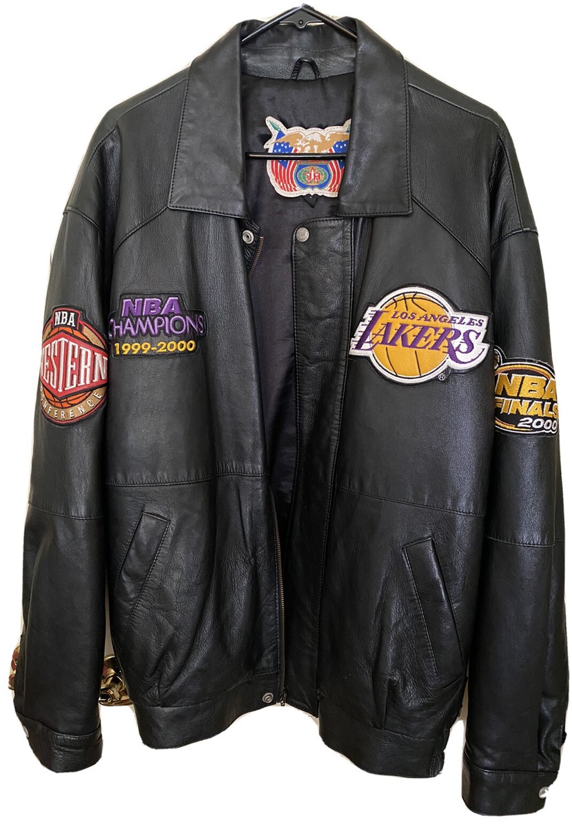 Jeff Hamilton 2000 NBA Champion Lakers Leather Jacket. Mens-Large