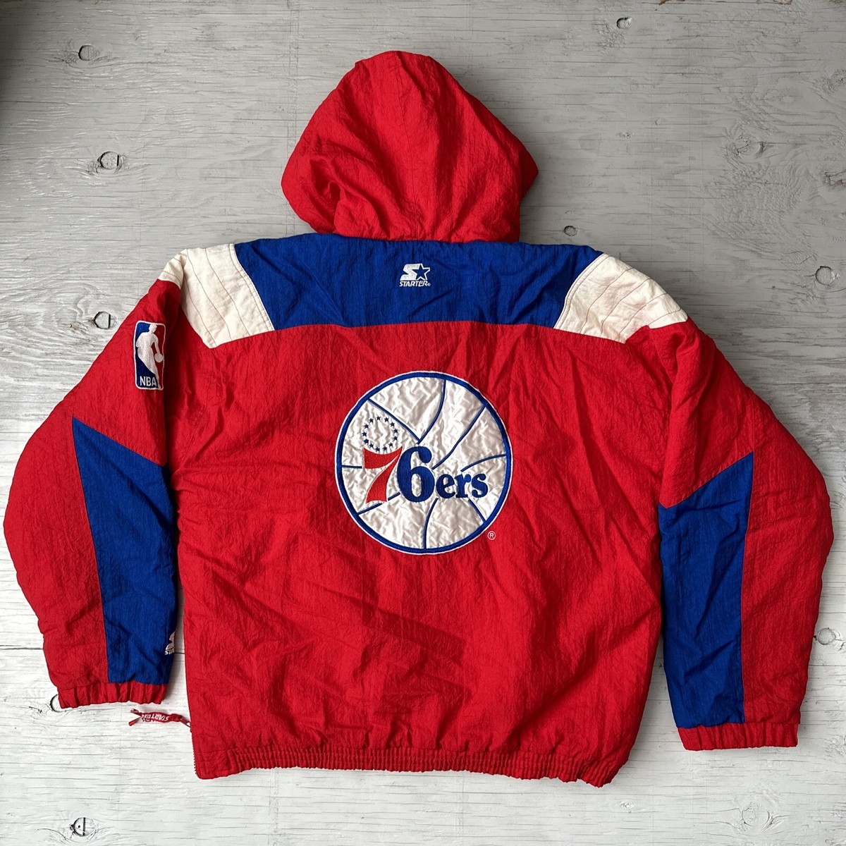 Vintage 90s NBA Philadelphia 76ers Sixers Starter Pullover 1/2 Zip