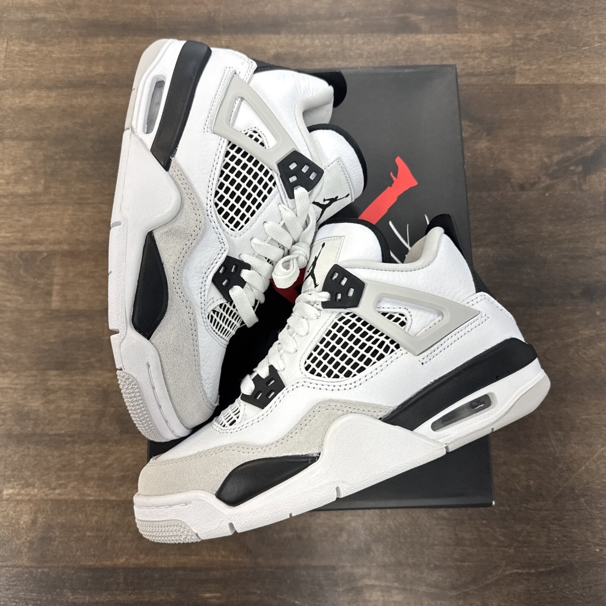 Size 3.5Y - Jordan 4 Retro Mid Military Black (NEW, with defects