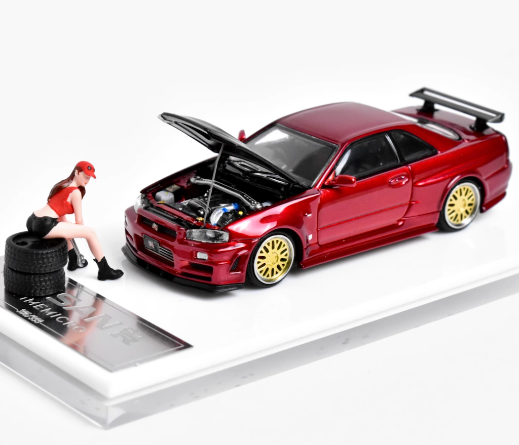 GB TM 1:64 JDM Skyline GTR R34 Figure Racing Sports Model Diecast