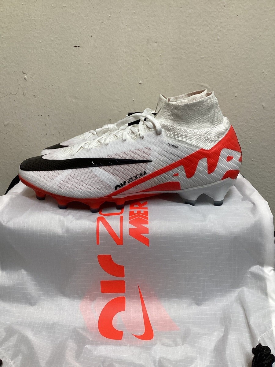 NIKE ZOOM MERCURIAL SUPERFLY 9 ELITE AG-PRO WHITE SOCCER CLEATS S