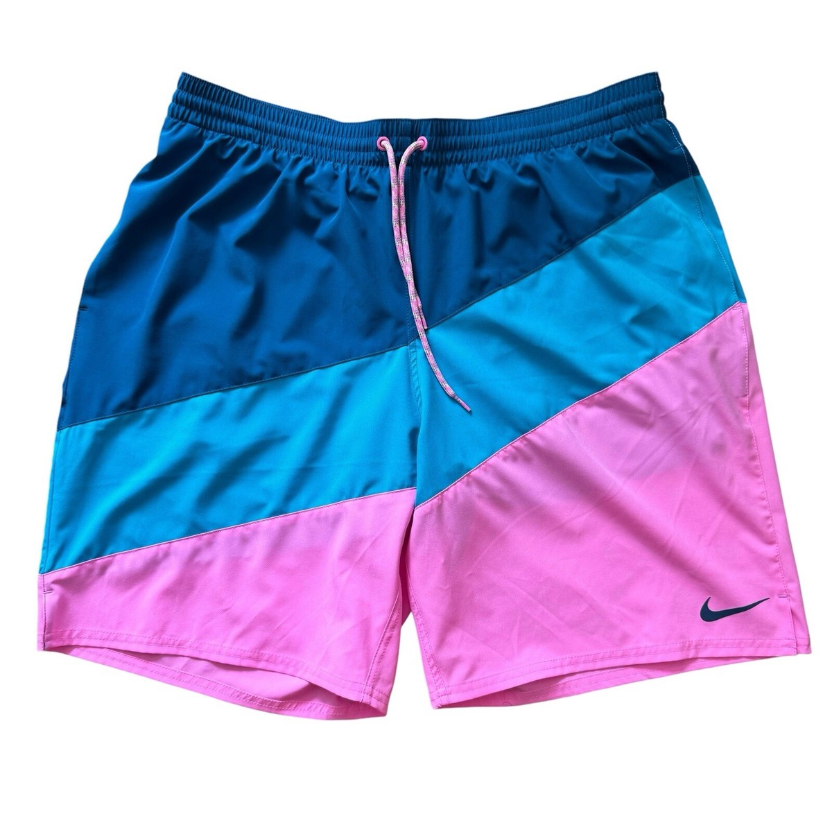 NIKE Men's Shorts Swim Trunks Color Surge 9”-Pink Spell -2XLarge