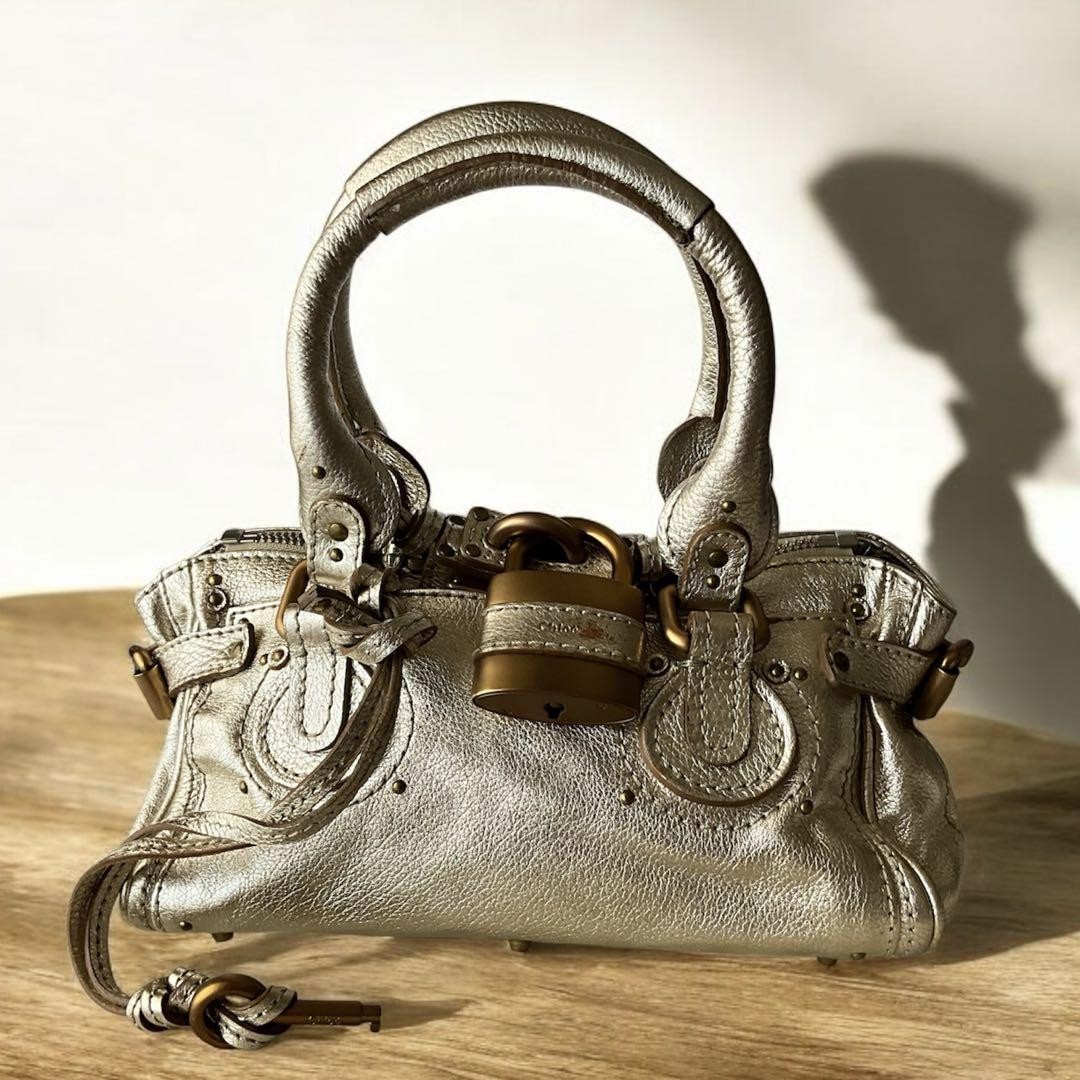 Chloe Mini Paddington Bag Champagne Gold Limited Metallic Leather