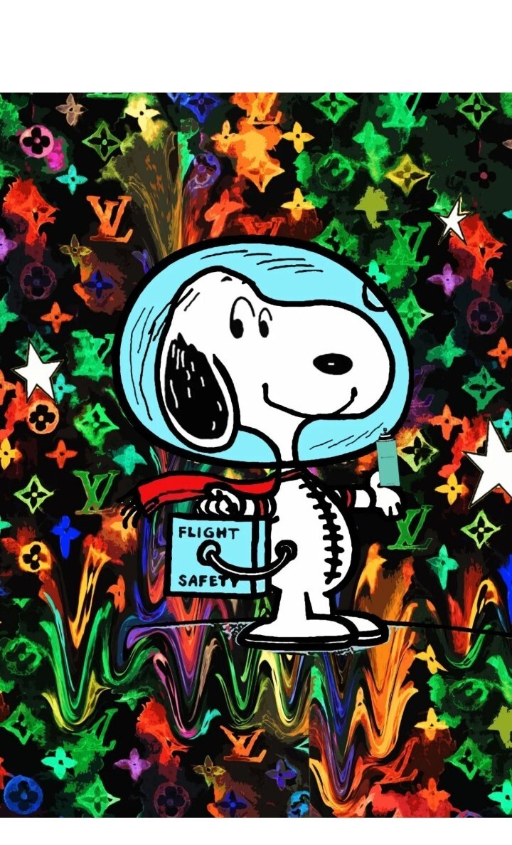 Death NYC 19x13 Signed Graffiti Pop Artist. Snoopy Louis Vuitton