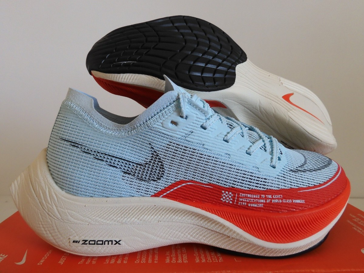 MENS NIKE AIR ZOOMX VAPORFLY NEXT% 2 GLACIER BLUE-BLACK-RED SZ 5.5
