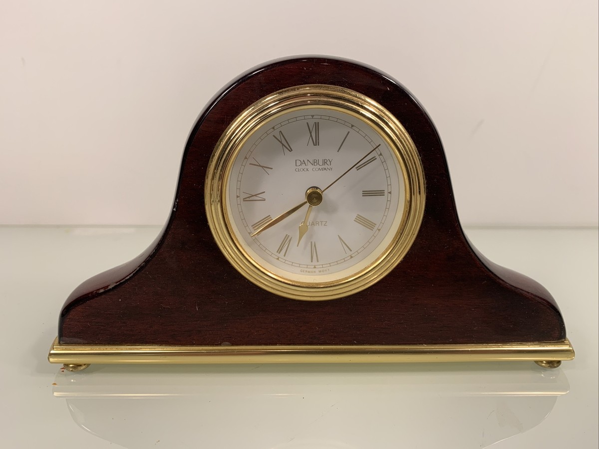 Danbury Clock Company Cherry Wood Desk Mantle Quartz Clock German